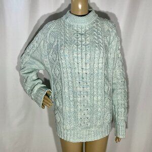 Vintage Chunky Cableknit Fisherman Sz L Acrylic Sweater by Thane